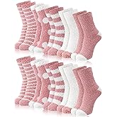 Foaincore 10 Pairs Fuzzy Socks for Women Cozy Fluffy Warm Soft Slipper Socks Thick Winter Gifts for Adult Gifts