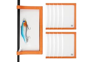 FUSIGO 10pcs Fishing Lure Wraps Clear PVC Lure Covers Durable Easily See Fishing Hook Covers Bait Storage Protector Keeps Fishing Safe, Large Medium