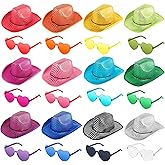 Bonuci Sequin Glitter Cow Hat and Funny Rimless Sunglasses Sparkly Party Favor for Women Men