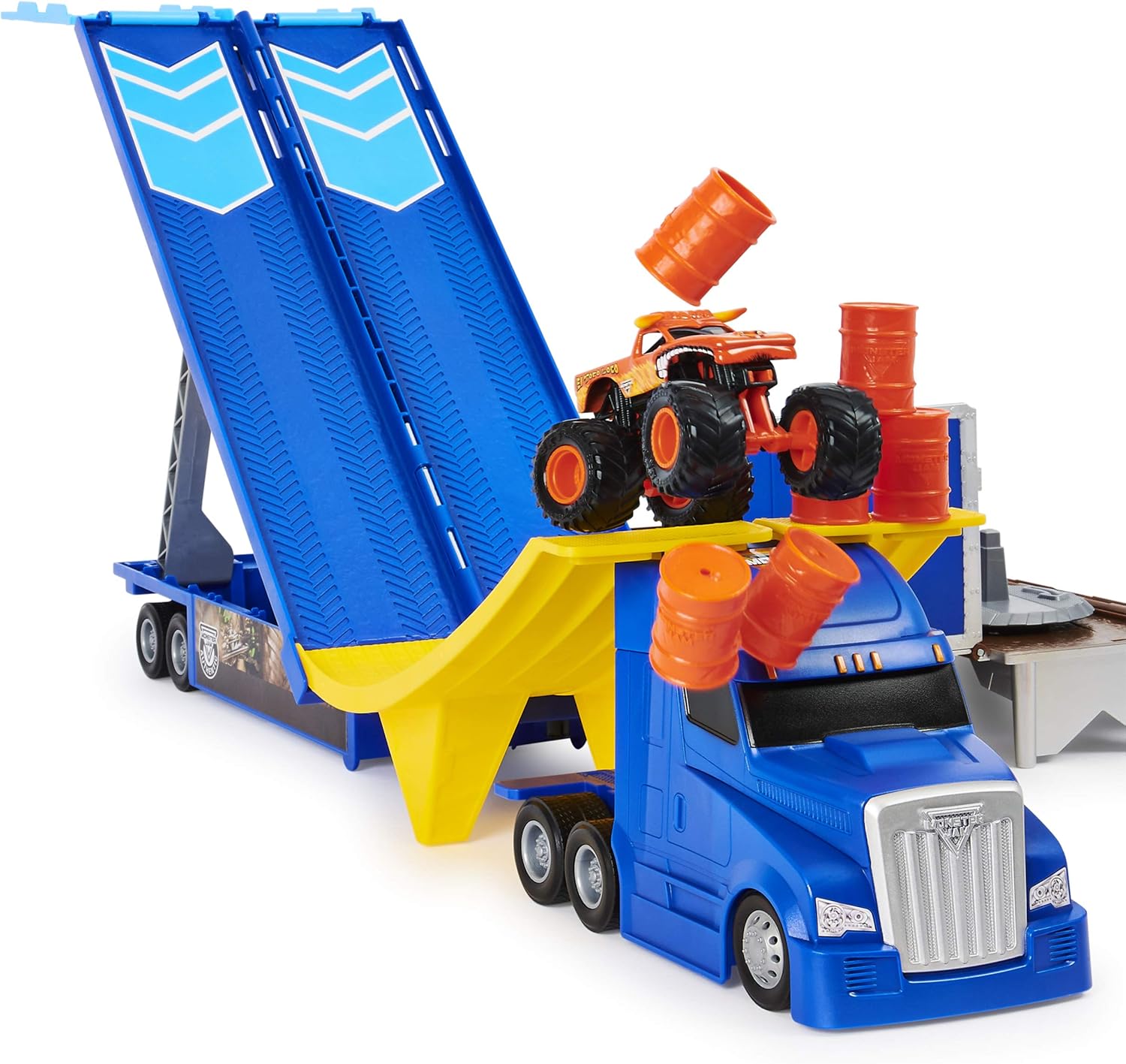Monster Jam Official 2-in-1 Transforming Hauler Playset with Exclusive 1:64 Scale El Toro Loco Die-Cast Monster Truck - Image 5