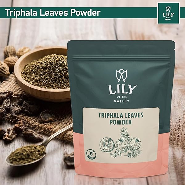 LILY OF THE VALLEY TRIPHALA POWDER – MIX OF AMLA, HARITAKI & BIBHITAKI – SOURCED FROM INDIA – HERBAL ADAPTOGEN SUPERFOOD – VEGAN & GLUTEN-FREE (16OZ, 453G)- PACKAGE MAY VARY