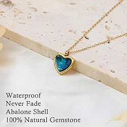SmileBelle Heart Necklace Abalone Shell Pendent
