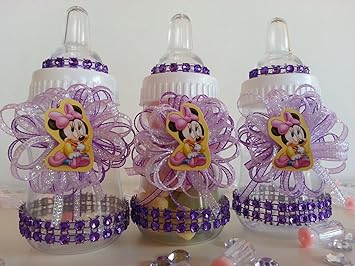 Amazon Com 12 Minnie Mouse Fillable Bottles Baby Shower Favors