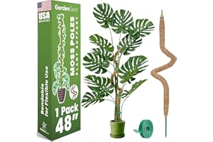 SPROOT 48 Inch Bendable Moss Pole Monstera Plant Support for Climbing Indoor Plants - Stakes for Potted Climbers - Tall Sticks Indoor Trellis for Houseplants - Accessories for Monstera Pot