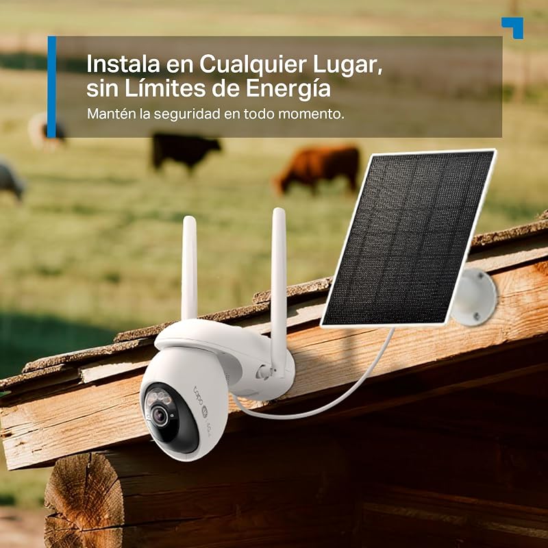 Kit C665G - Câmara de vigilância WiFi exterior 360°, 4G e WiFi, 4K, Solar