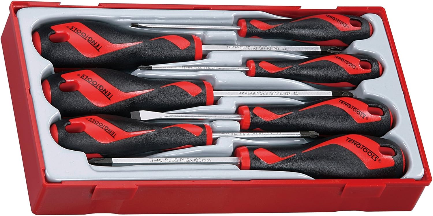 Teng TT917N Mega Screwdriver Set (7 Pieces), Black Grey