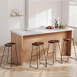 HeuGah Bar Stools Set of 4, Saddle Seat Bar Stools