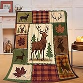 Cabin Deer Blanket Super Soft Warm Fluffy Fleece Flannel Hunter Animal Throw Blanket Cozy Fuzzy Plush Stuff Bedding Blankets Gifts for Women Kids Boys Girls Adults 50"X40"