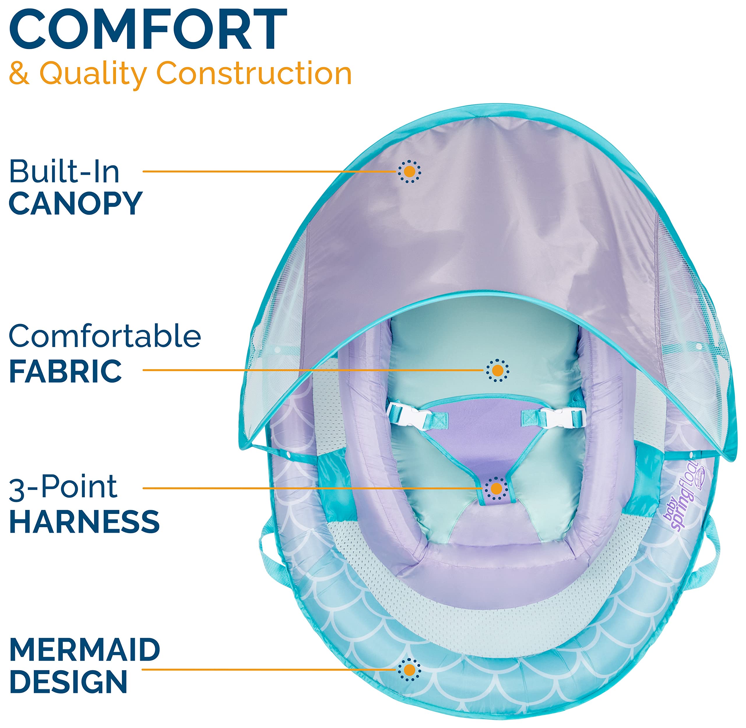 Swimways Sun Canopy Inflatable Infant Spring Float for Infants 3-9 Months