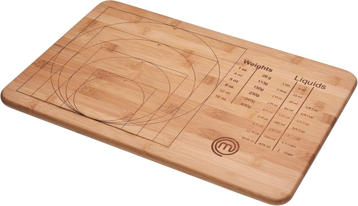 MasterChef FSC Approved Bamboo Weights and Measures Chefs Chopping and Prep Board, 45x30.5cm (17.5