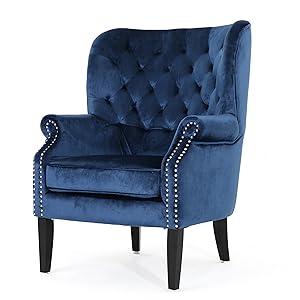 Christopher Knight Home 301261 Tommen Tufted Back New Velvet Club Chair (Cobalt)