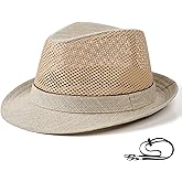 Lisianthus Men's Summer Fedora Hats - Breathable Short Brim Outdoor Hat