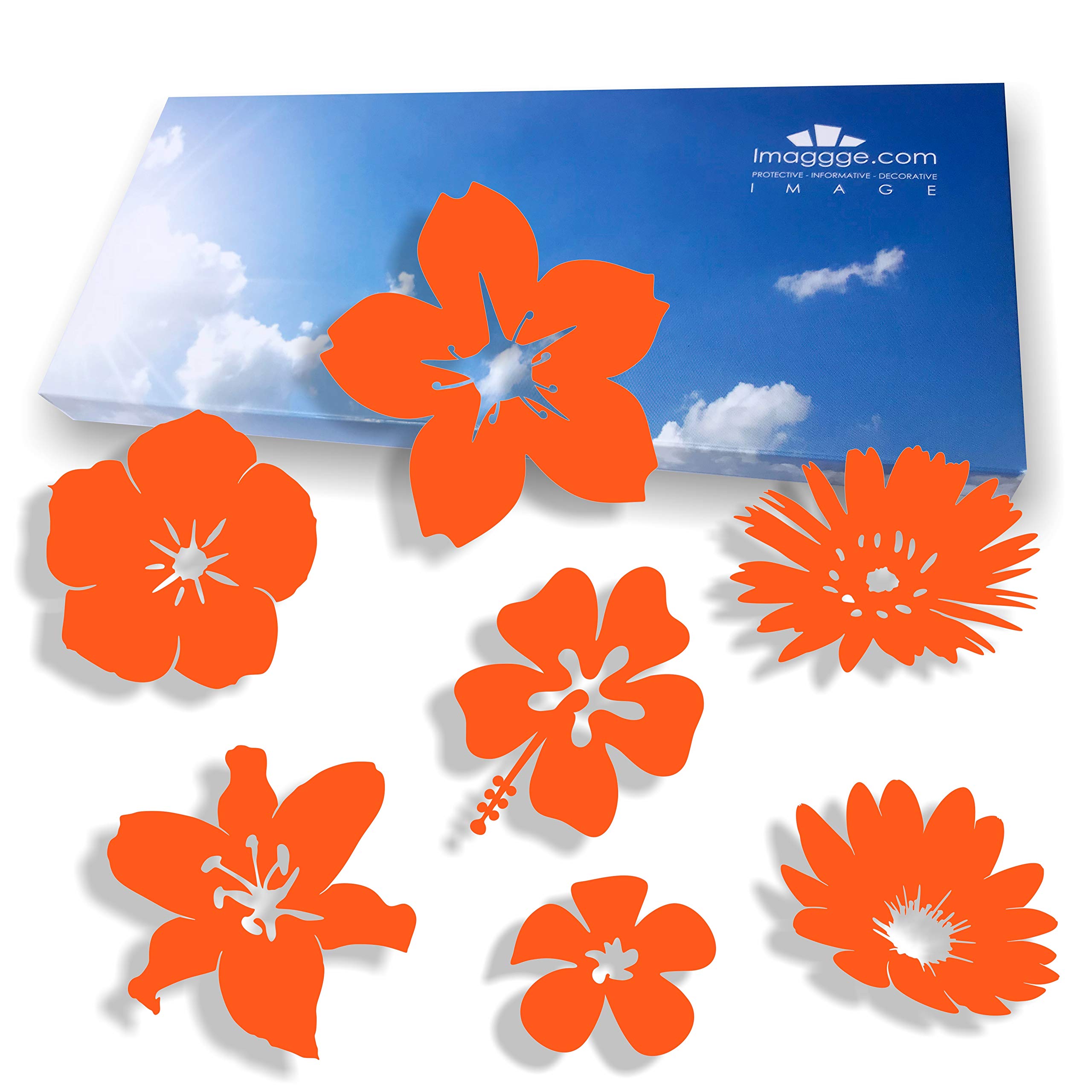Window Protection Stickers - Avoid Bird, Pet and People Collisions and Strikes on Window Glass - Set of 38 Stickers - Color: Orange โ image 1
