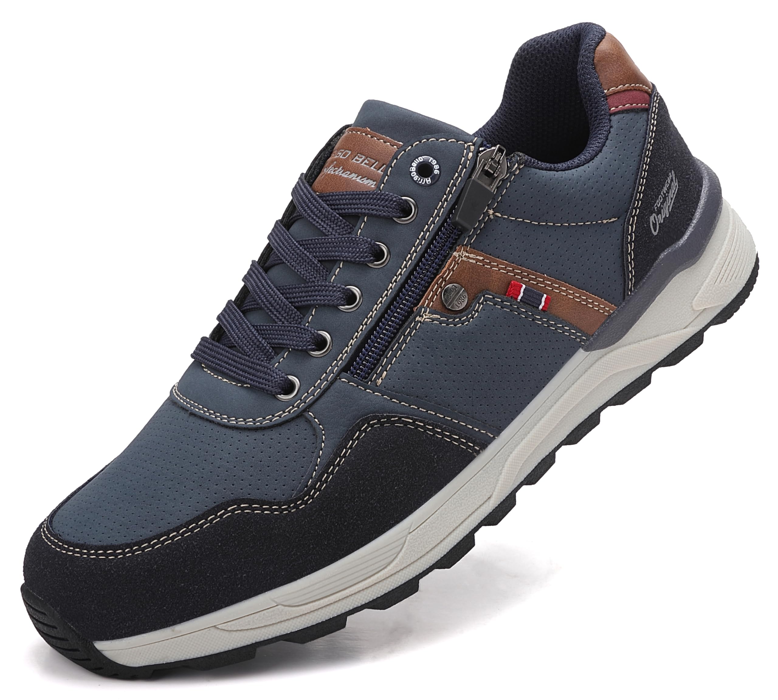 ARRIGO BELLO Sneaker Schuhe Herren Reißverschluss Freizeitschuhe rutschfest Halbschuhe Outdoor Leichte Turnschuhe für Männer 41-46(Blau,43)
