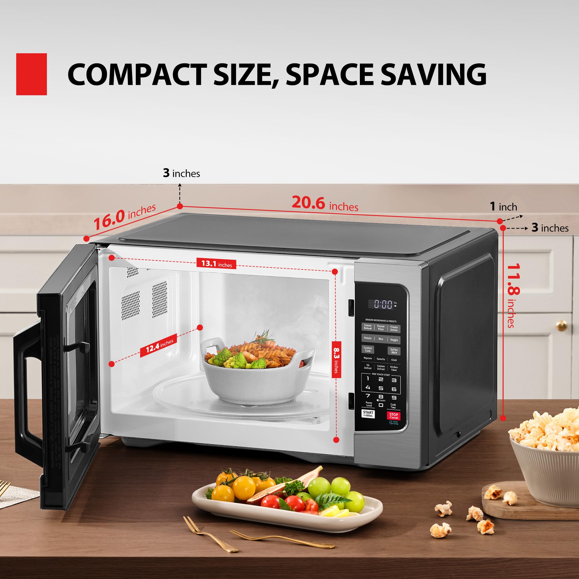 TOSHIBA EM131A5C-SS Countertop Microwave Ovens 1.2 Cu Ft with 12.4