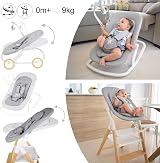 Twinly Alaia Baby 5-in-1 High Chair White Beech Wood Newborn Bouncer view 3