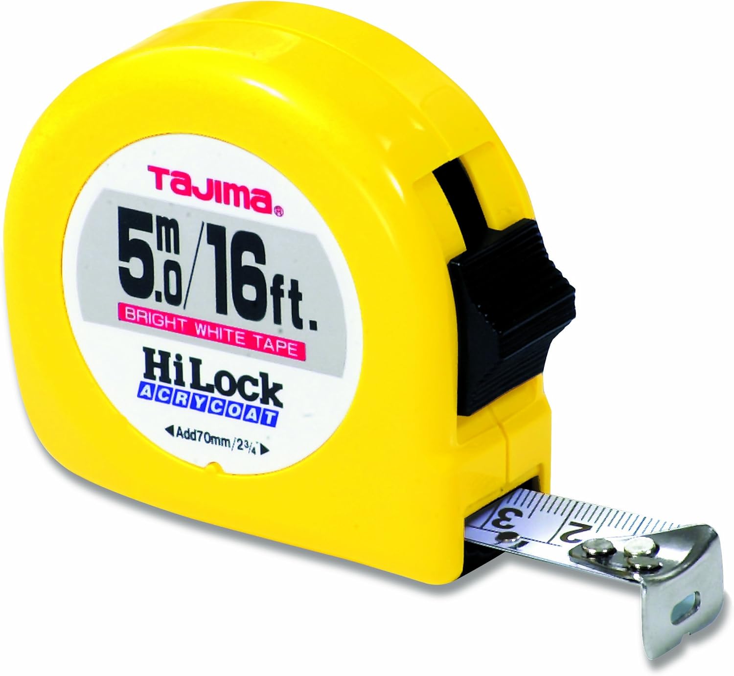 TAJIMA Tape Measure 16 ft / 5m x 1 inch HiLock Measuring Tape with