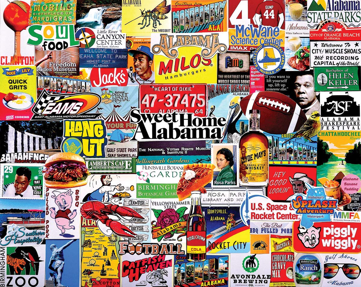 White Mountain Puzzle I Love Alabama 1000 Piece Jigsaw Puzzle 610 x 760mm