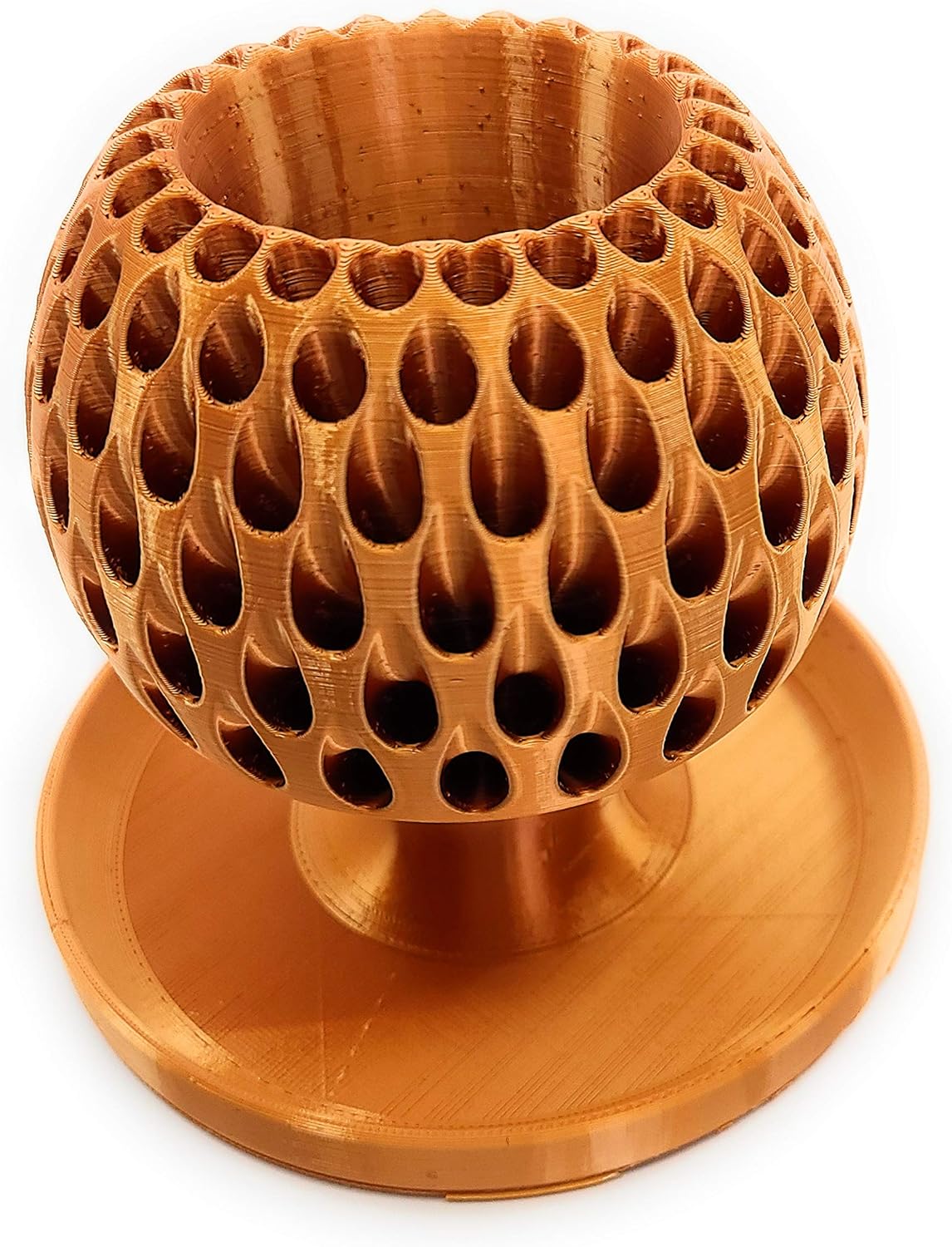 Mixed Media - 3D Printed Paint Brush Holder - Artificial Flower Vase - Copper Color