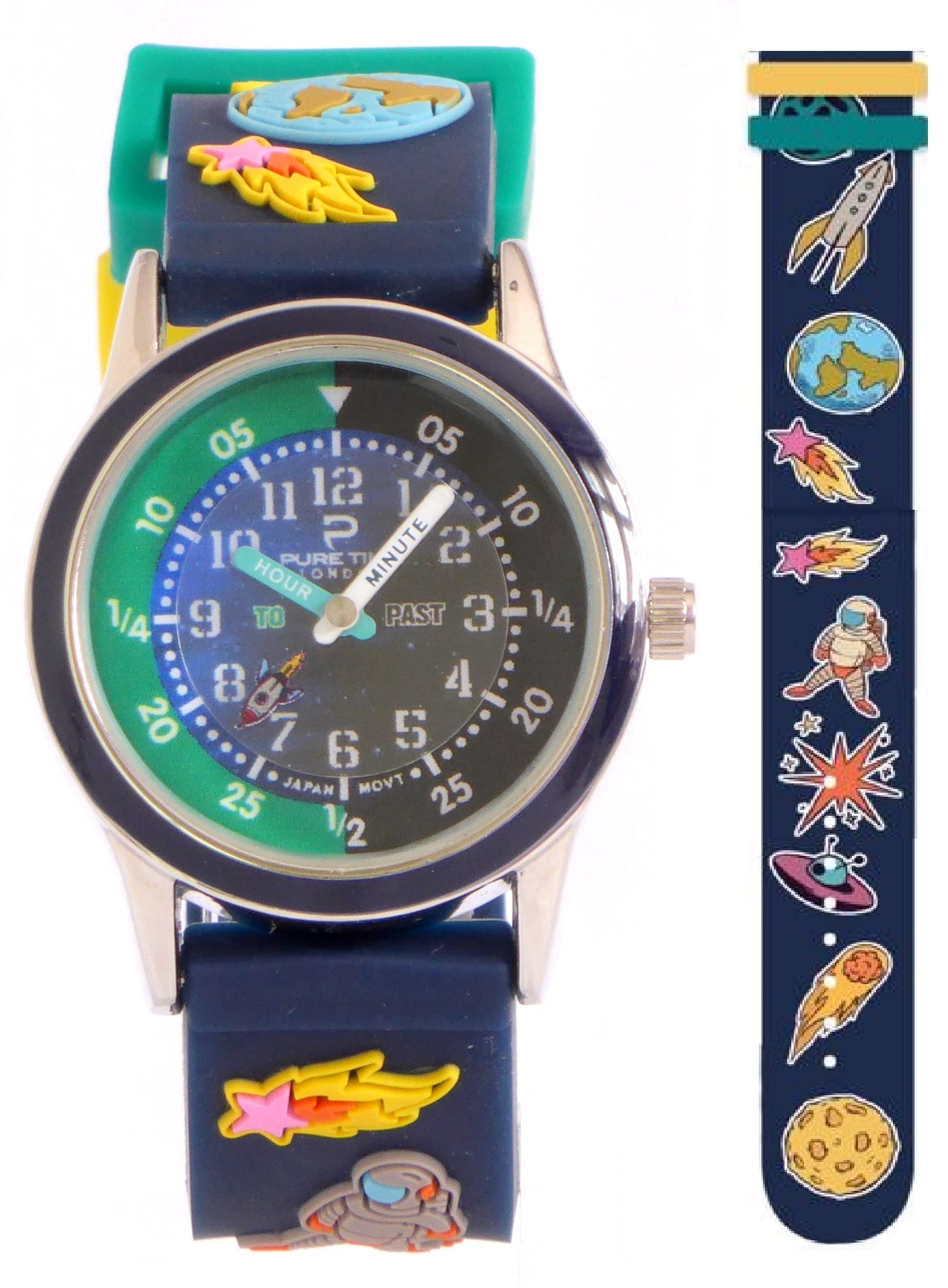Pure Time London Children's 3D Cosmic Space Galaxy Strap Time Teacher Watch - NPT001