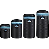 Lightdow 4pcs Pack Lens Pouch 5mm Thick Soft Neoprene DSLR Lens Bag