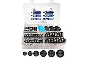 AAM ESSENTIALS 55Pcs Rubber Grommets kit, Firewall Hole Plugs in 6 Assorted Sizes 5/8",13/16",7/8",1",1-3/16",1-1/2"- Round Rubber Grommets for Wiring & Waterproof Wire Grommet kit - Ideal Wire Protection Solution