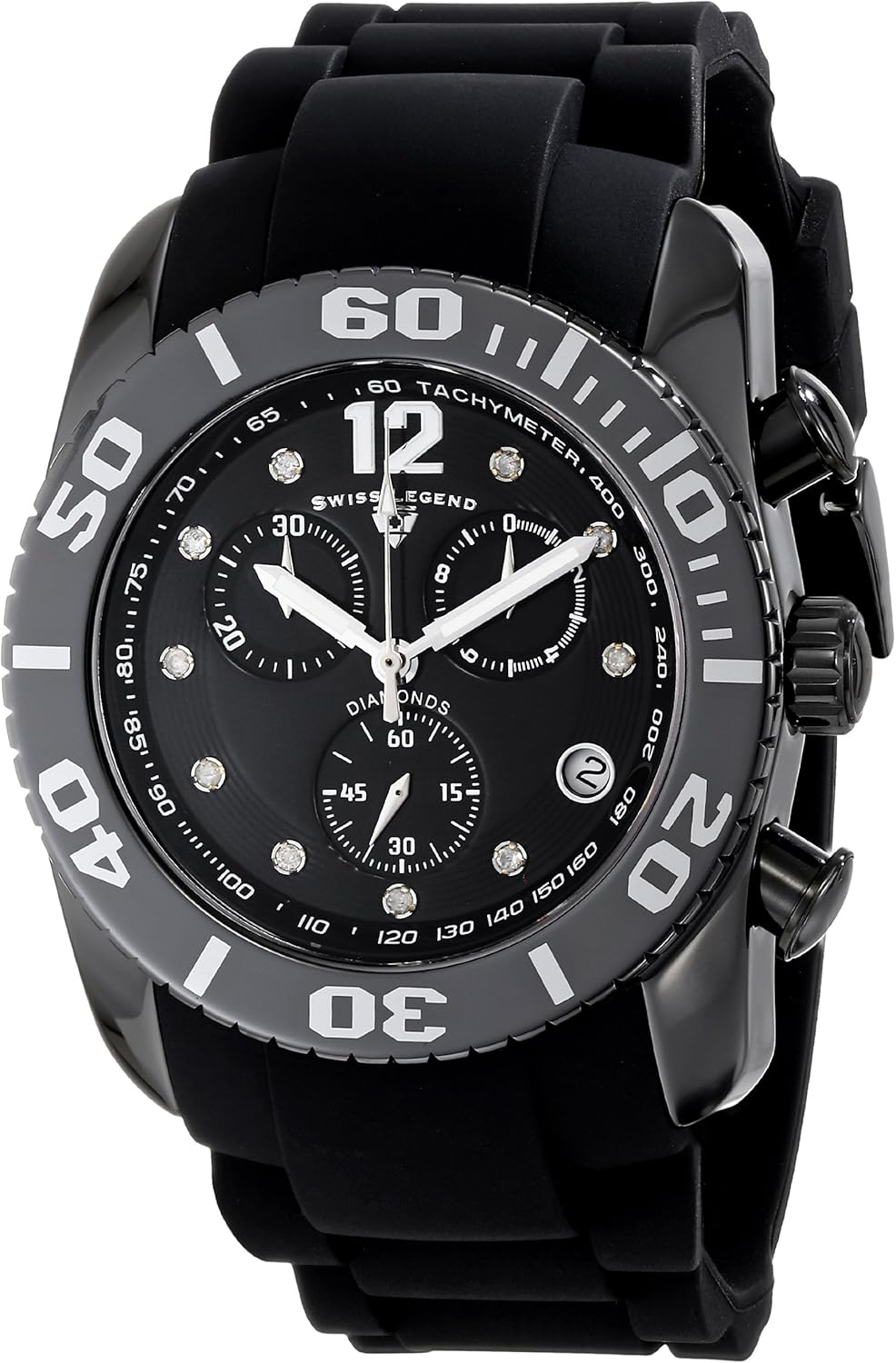 Amazon Com Swiss Legend Men S 10127 01 Sa Commander Diamonds Analog Display Swiss Quartz Black Watch Watches