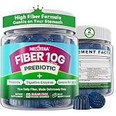 Nextdia Fiber Gummies for Adults, 10g Prebiotic Fiber Gummies,120 Counts | Fiber Supplement + Enzymes, Probiotics &amp; Betaine for Digestive &amp; Gut Health and Regulate Bowel Movement, Vegan, Sugar Free