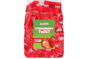 CANDYLISH Strawberry Twists Bulk Candy – 1 LB Bag (Approx. 46 Pieces) – Classic Chewy Strawberry Flavored Licorice – Party Candy, Movie Night Treats, Gift Bags & Snacking