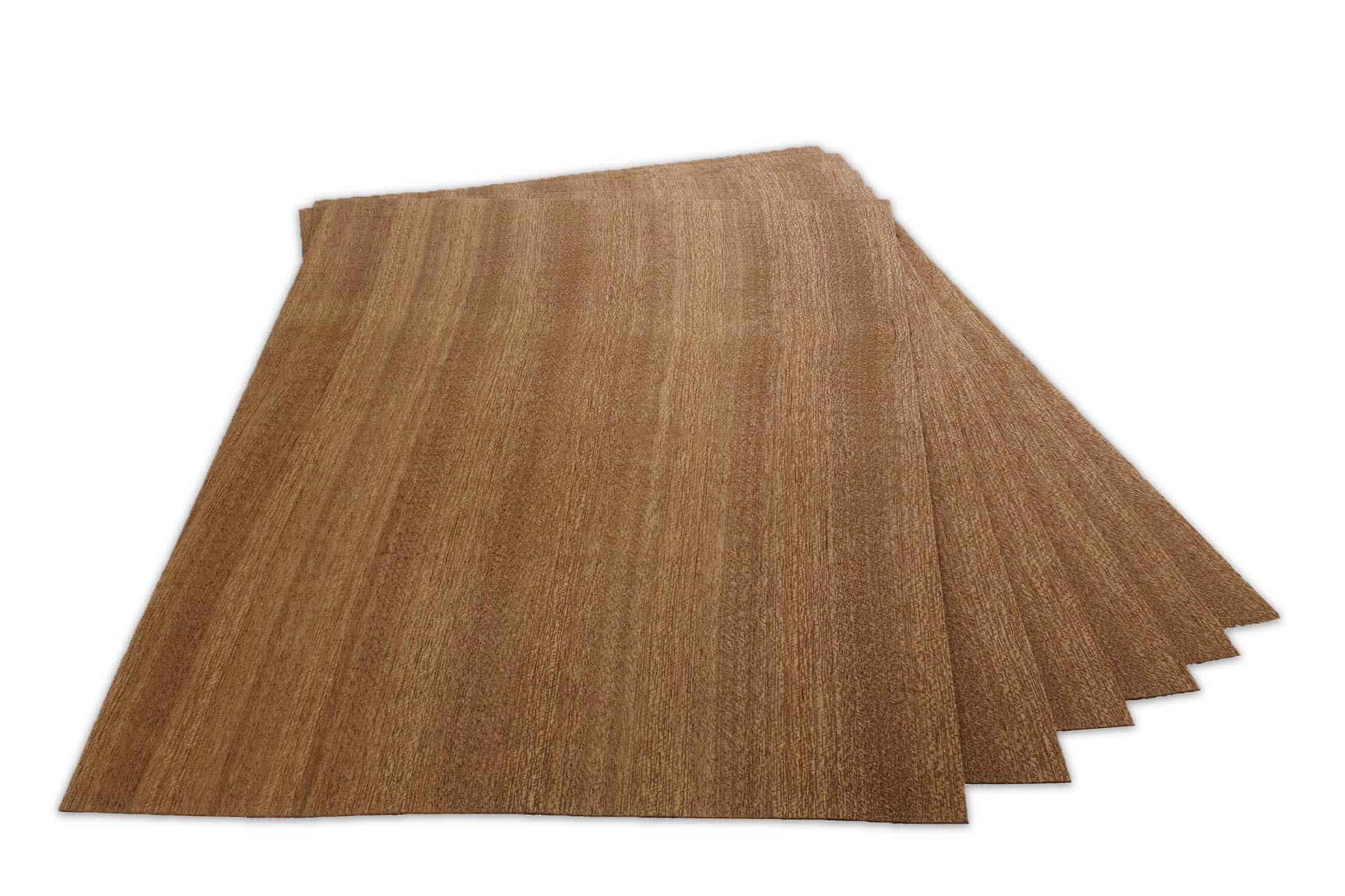 WoodPress® Real Mahogany Wood Veneer - Pack of 6 Sheets - A4 Size (apx. 21cm x 29cm) - Veneer for Marquetry, Model Making & Furniture Repair