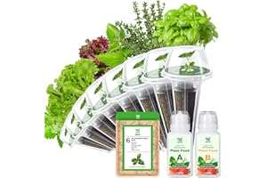 HIHOYA Gourmet Herb & Salad Seed Pod Kit, 8 Pod (Include Seed Basil/Mint/Thyme/Romaine/Butter Head/Red&Green Leaf) Lettuce Seed Pod Kit Compatible with All Hydroponics