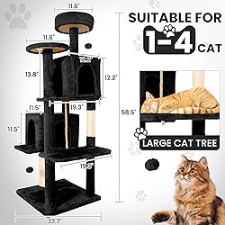 TSCOMON 58.5inch Large Cat Tree Tower Condo for