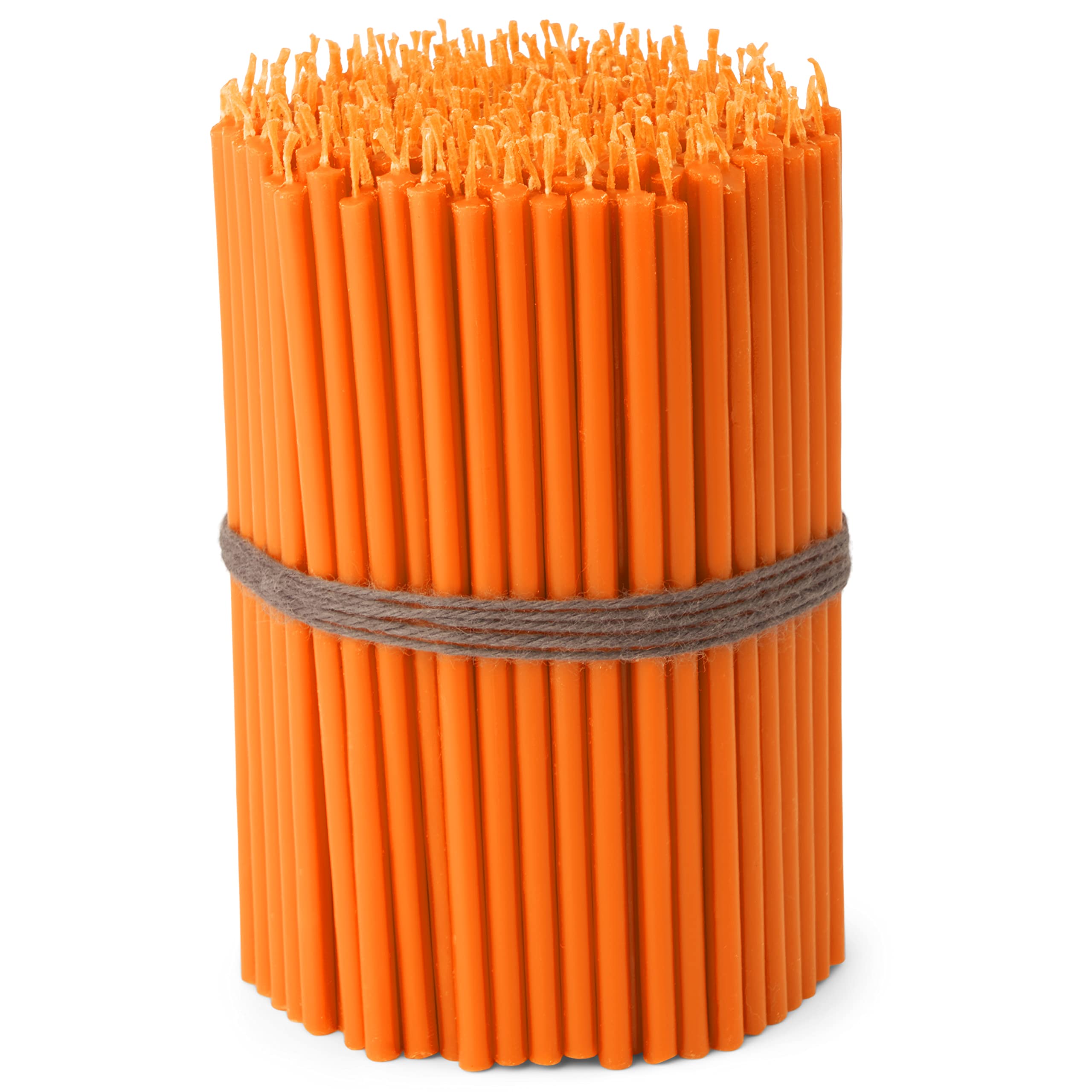 NKlaus - 250x Stick Candles Orange drip-Free soot-Free Thin L 16cm Premium Paraffin Wax 36109