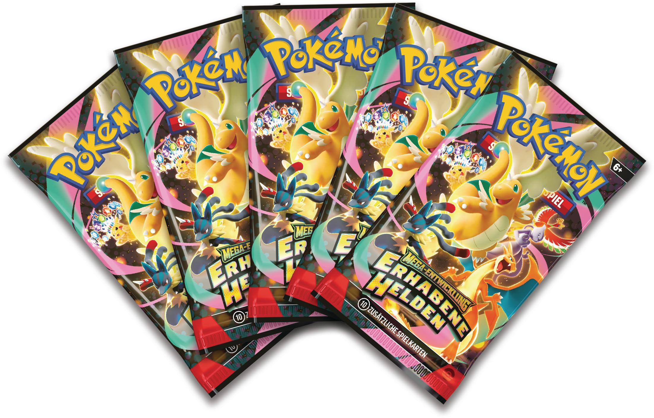 Pokémon-Sammelkartenspiel: Deluxe-Pin-Kollektion Mega-Entwicklung – Erhabene Helden: Erste Partner (3 holografische Promokarten, 1 Deluxe-Pin und 5 Boosterpacks) 6