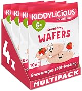 Kiddylicious Strawberry Wafers Gluten Dairy Free 6 Months 4 x 10 Twin Packs