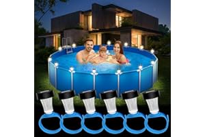 Svepndic 6PCS Solar Pool Lights for Aboves Ground Pools,Waterproof LEDS Solar Lights Frame Pool Decoration,Outdoor Swimming Pool Accessories for Frame Pools,Trampoline