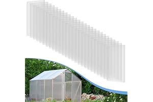RITSU 12 Pack Greenhouse Panels Polycarbonate Sheets Twin-Wall Roof Panels Waterproof UV Protected Clear Corrugated Roofing Panels Greenhouse Replacement (4' x 2' x 0.16'')