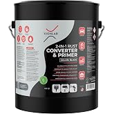 2-in-1 Rust Converter &amp; Metal Primer - Black, Water-Based, Low VOC, Rust Remover for Metal, Reformer &amp; Encapsulator, Ideal for Automotive, Maritime, Car Restoration, Covers up to 1,000 Sqft. Per Gallon. Anti-Rust Inhibitor &amp; Neutralizer with Protection, Permanently Stops Corrosion.