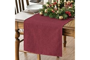 Artoid Mode Dark Red Table Runner, Seasonal Christmas Valentine's Washable Kitchen Dining Table Decoration for Home Party Decor 13x72 Inch