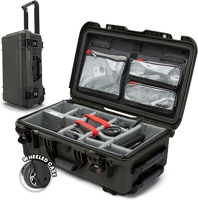 NANUK 935 Olive Waterproof Hard Case Camera Padded Dividers Wheels Cabin Luggage