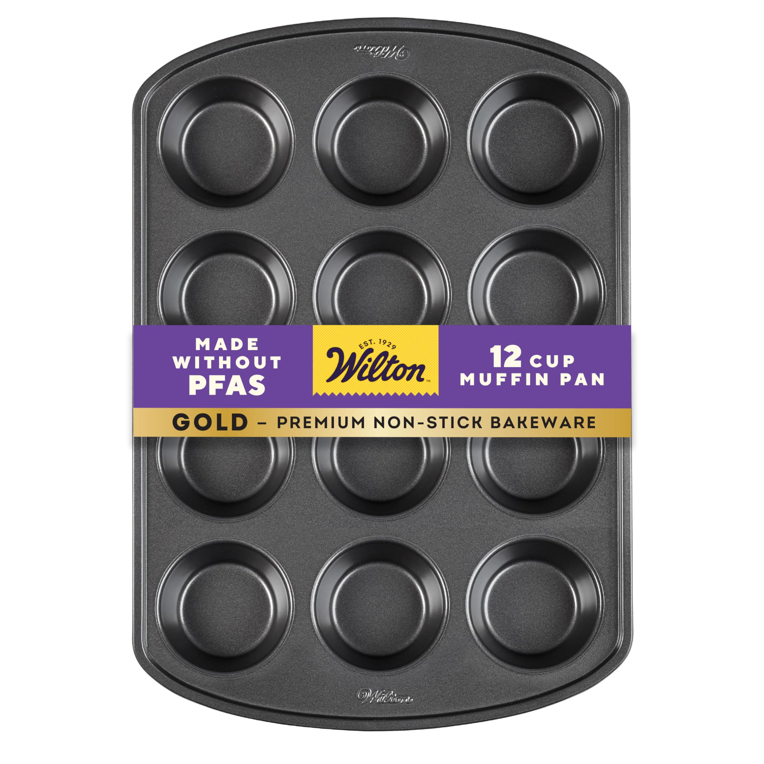 Wilton Muffin and Cupcake Tin Perfect Results, Premium Non Stick Bakeware, 12 Hole