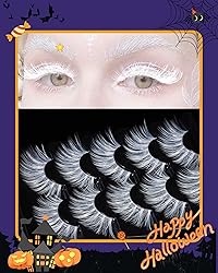 Outopen 5 Pairs White False Eyelashes for