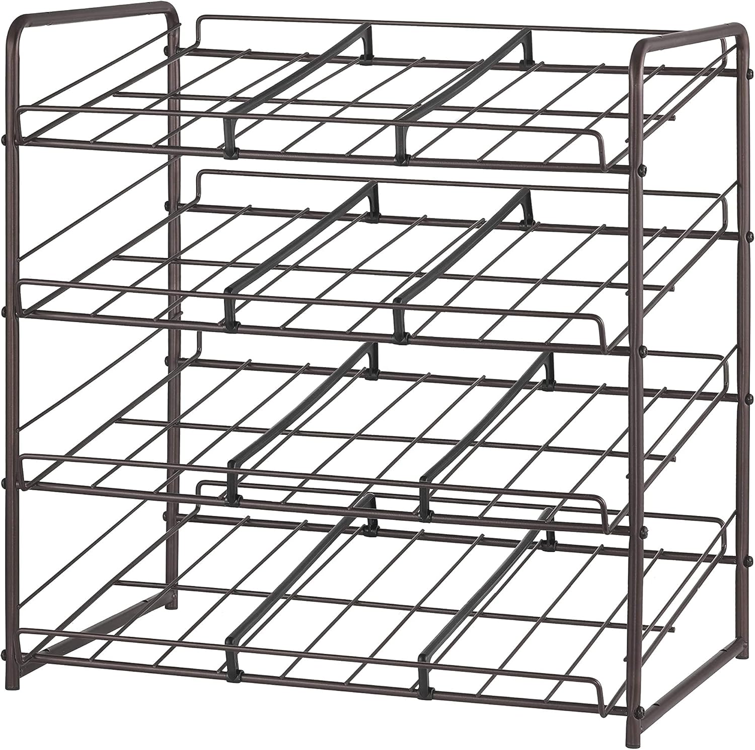Vontreux Can Rack Organizer, Stackable 4-Tier Can Storage Dispenser for Kitchen Cabinet or Pantry, Bronze