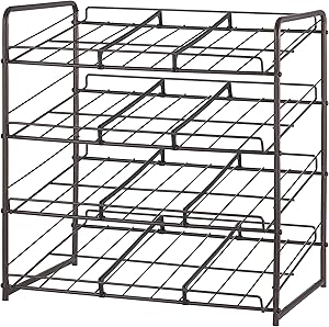 Vontreux Can Rack Organizer, Stackable 4-Tier Can Storage Dispenser for Kitchen Cabinet or Pantry, Bronze