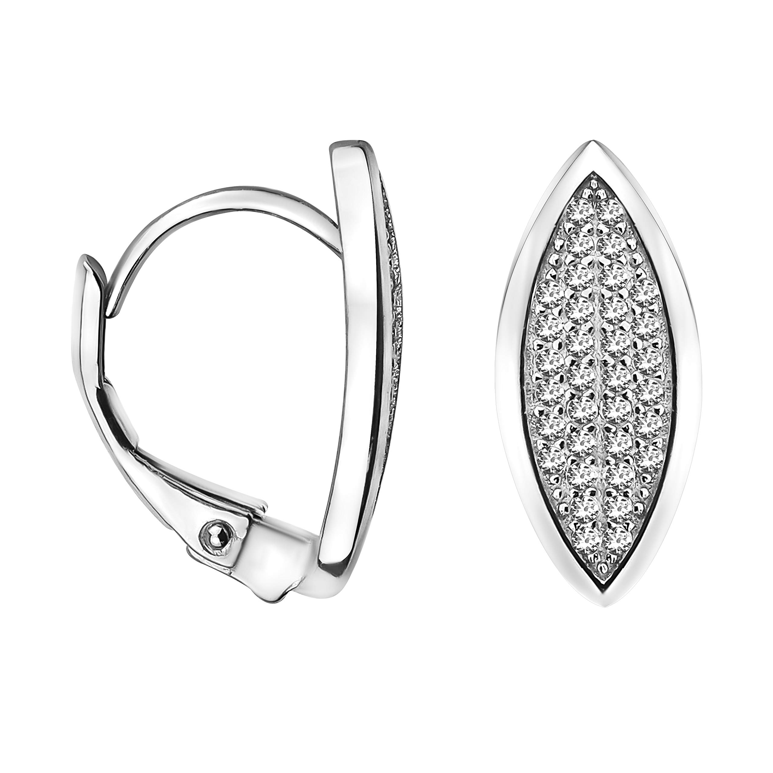 SOFIA MILANI - Women's Earrings 925 Silver - with Zirconia Stones - Oval Creoles - 20805
