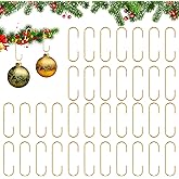 Ornament Hooks, Christmas Ornament Hooks, 100 PCS Ornament Hangers, Gold Christmas Hooks for Ornaments, Small Metal Wire Ornaments Hooks Hangers Anchors with 1PCS Storage Box for Xmas Tree Decorations