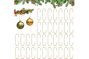 YIAROMOU Ornament Hooks, Christmas Ornament Hooks, 100 PCS Ornament Hangers, Gold Christmas Hooks for Ornaments, Small Metal Wire Ornaments Hooks Hangers Anchors with 1PCS Storage Box for Xmas Tree Decorations