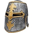 Nicky Bigs Novelties Adult Medieval Knight Helmet Costume - Templar Crusader Headwear Accessory with Folding Face Mask