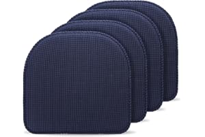 Tromlycs Chair Cushions for Dining Chairs 4 Pack Kitchen Room Pads Seat Cushions Indoor Non Slip U Shaped 17 x 16 Inch Navy Blue