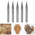 HUHAO 5pcs Straight Router Bits 20 Degree Engraving Bits 1/8 Shank 2 Flutes 0.1mm Tip Engraving Tool Bits CNC V Groove Router Bit for Acrylic Wood MDF Stainless Steel